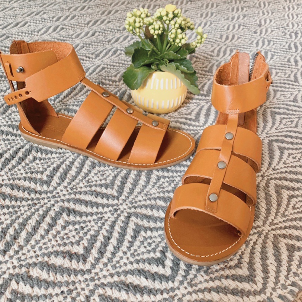 Madewell 100% Leather Rowan Gladiator Sandals